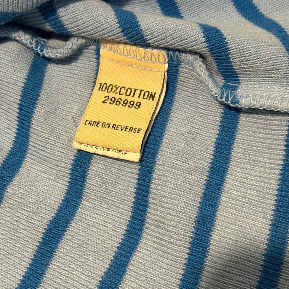 L.L. Bean Vintage 100% Cotton Striped Quarter Zip Pullover Knit Sweater Small - Picture 7 of 12